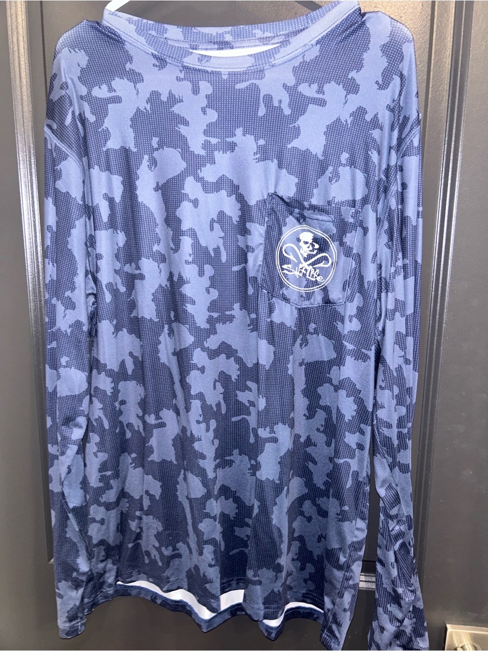 Salt Life Men's Blue Camo Long Sleeve Performance Tee